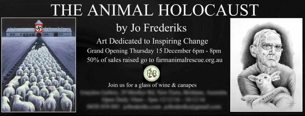 Ausstellung von "The Animal Holocaust" der Künstlerin Jo Friederiks