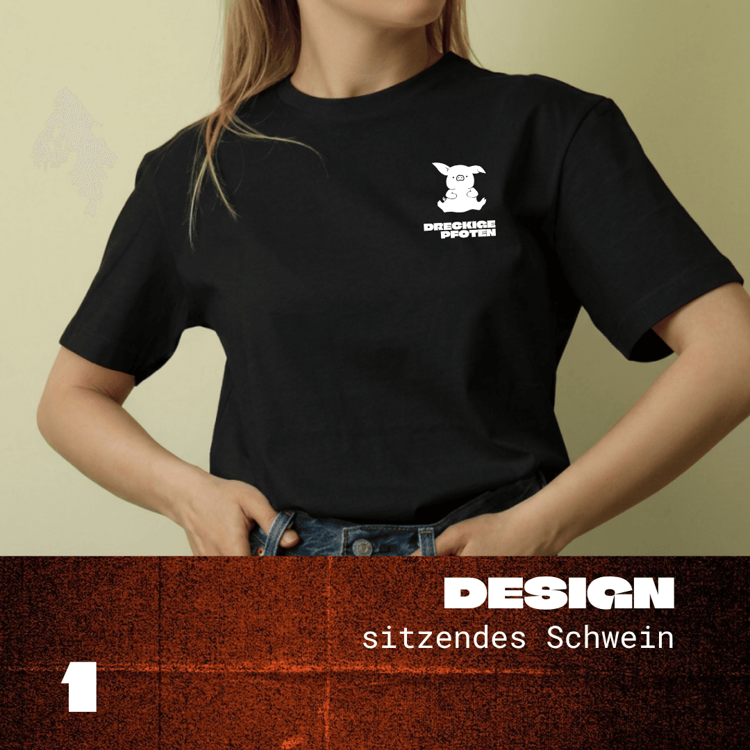 Design 1: sitzendes Schwein